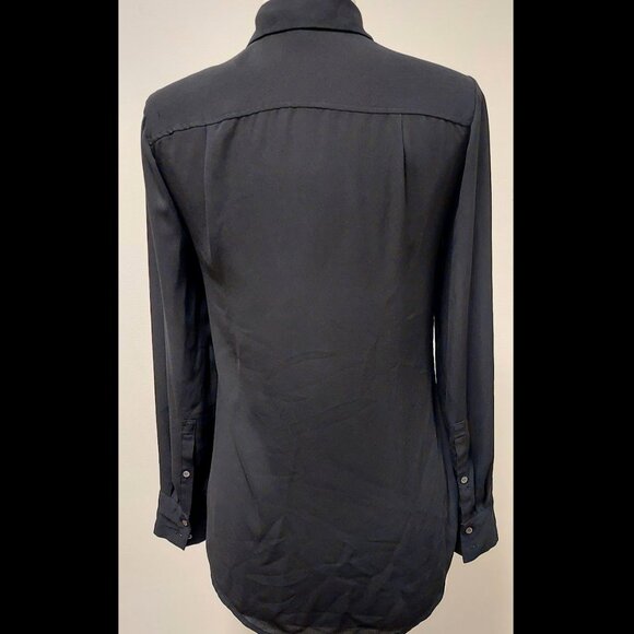 J. Crew (Black Label) Black, Semi-Sheer, Tuxedo Front, L/S, Dress Shirt, Size: 0 - Picture 7 of 7
